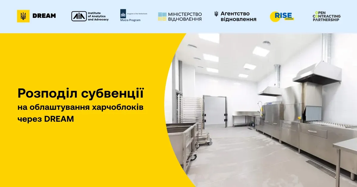 Фото: Інститут аналітики та адвокації, сайт Розподіл субвенції на облаштування харчоблоків через DREAM: огляд проєктів, що перемогли у відборі на порталі Gromada Group